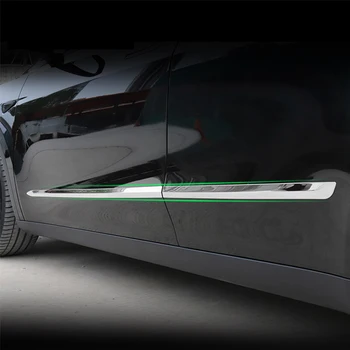 За Tesla, модел Y 3 2017-2023 стоманена хромирана черна карбоновая странична врата, формоване на купето, поли, устойчиво на надраскване накладки, 4 бр. За Tesla, модел Y 3 2017-2023 стоманена хромирана черна карбоновая странична врата, формоване на купето, поли, устойчиво на надраскване накладки, 4 бр. 2
