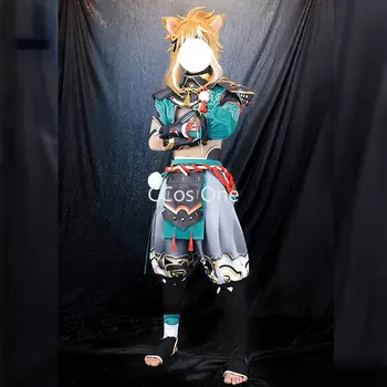 Игри костюм Genshin Impact Gorou, мъжки бойна форма, костюм за момче-лисици, женски костюм за cosplay на Хелоуин, пълен комплект Игри костюм Genshin Impact Gorou, мъжки бойна форма, костюм за момче-лисици, женски костюм за cosplay на Хелоуин, пълен комплект 2