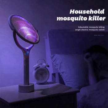 Лампа за борба с комарите 3500 В 5в1, богат на функции мухобойка, регулируем ъгъл на наклона Лампа за борба с комарите 3500 В 5в1, богат на функции мухобойка, регулируем ъгъл на наклона 2