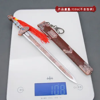Метален нож за отваряне на писма, китайски меч на древната династия Хан, творчески нож за хартия, окачване за оръжия от сплав, декорация на масата Метален нож за отваряне на писма, китайски меч на древната династия Хан, творчески нож за хартия, окачване за оръжия от сплав, декорация на масата 2
