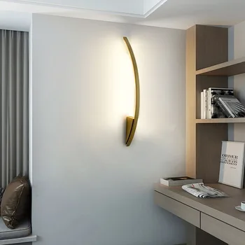 Модерен стенен лампа 2021, ново просто led осветление, дневна стая в стил ар деко, луксозен фон, дизайнерски нощно шкафче за спалня, монтиран на стената лампа Модерен стенен лампа 2021, ново просто led осветление, дневна стая в стил ар деко, луксозен фон, дизайнерски нощно шкафче за спалня, монтиран на стената лампа 2