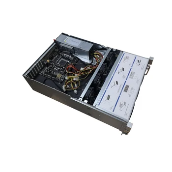 Монтиране на багажник на 4U, 7 разширителни слота PCI / PCIE половин височина, метален корпус за Gpu-сървър за майнинга Монтиране на багажник на 4U, 7 разширителни слота PCI / PCIE половин височина, метален корпус за Gpu-сървър за майнинга 2