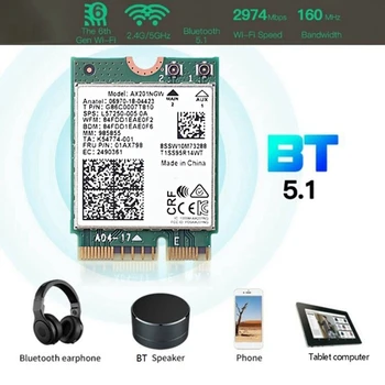 Мрежова карта с 2Xantenna 2.4ghz + 5ghz Wifi 6 3000 Mbps M. 2 Cnvio2 Bluetooth 5,1 Wifi Адаптер За Win10 Мрежова карта с 2Xantenna 2.4ghz + 5ghz Wifi 6 3000 Mbps M. 2 Cnvio2 Bluetooth 5,1 Wifi Адаптер За Win10 2