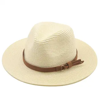 Натурална дамски/мъжки защита от ултравиолетови лъчи, лятна плажна сламена шапка, панама, фетровая шапка, шапка солнцезащитная Натурална дамски/мъжки защита от ултравиолетови лъчи, лятна плажна сламена шапка, панама, фетровая шапка, шапка солнцезащитная 2