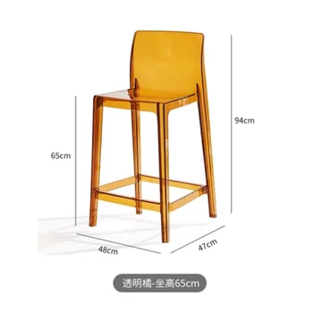 Пластмасов кухненски бар стол Модерен висок минималистичен дизайнерски стол за оформление на интериора в скандинавски стил Пластмасов кухненски бар стол Модерен висок минималистичен дизайнерски стол за оформление на интериора в скандинавски стил 2
