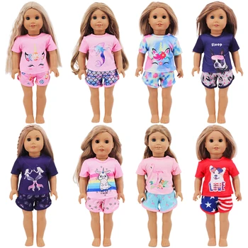 Тениска + шорти за 43-сантиметровой кукла Baby Born Reborn, аксесоари за 18-инчови американски кукли, играчки за момичета, нашето поколение Nenuco Тениска + шорти за 43-сантиметровой кукла Baby Born Reborn, аксесоари за 18-инчови американски кукли, играчки за момичета, нашето поколение Nenuco 2