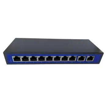 9 портове 10/100 Мбитс 8 порта POE 2 изгряващото канал за захранване през Ethernet адаптер суич 9 портове 10/100 Мбитс 8 порта POE 2 изгряващото канал за захранване през Ethernet адаптер суич 3