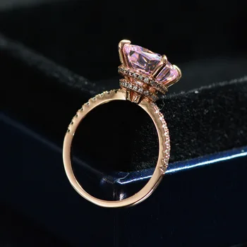 Houtros Пръстен с розов скъпоценния камък от сребро 925 проба 10*10 мм, искрящееся высокоуглеродистое диамантен годежен пръстен, бижута подарък Houtros Пръстен с розов скъпоценния камък от сребро 925 проба 10*10 мм, искрящееся высокоуглеродистое диамантен годежен пръстен, бижута подарък 3