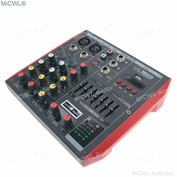 MG4 MiCWL Портативен Bluetooth 4-канален аудиомикшерный пулт за миксиране на звук за студийната сцена Микрофон USB 48 еквалайзер MG4 MiCWL Портативен Bluetooth 4-канален аудиомикшерный пулт за миксиране на звук за студийната сцена Микрофон USB 48 еквалайзер 3