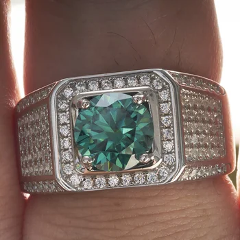 1-2ct D Цвят Emerald муассанит мъжки пръстен от сребро 925 Проба, 18-Каратово злато, позлатени пръстени ангажимент за мъже, бижута на едро 1-2ct D Цвят Emerald муассанит мъжки пръстен от сребро 925 Проба, 18-Каратово злато, позлатени пръстени ангажимент за мъже, бижута на едро 4