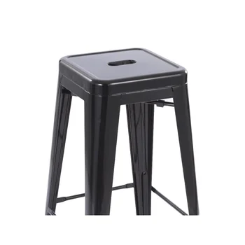 30-инчов метален стол бар, комплект от 4 части, черен на цвят, без табли, напълно събрани столове 30-инчов метален стол бар, комплект от 4 части, черен на цвят, без табли, напълно събрани столове 4