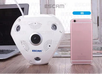 ESCAM QP180 HD 960 P 1.3 MP 360 градуса панорамен рибешко око PTZ инфрачервена камера VR камера поддръжка VR box и micro SD карти ESCAM QP180 HD 960 P 1.3 MP 360 градуса панорамен рибешко око PTZ инфрачервена камера VR камера поддръжка VR box и micro SD карти 4
