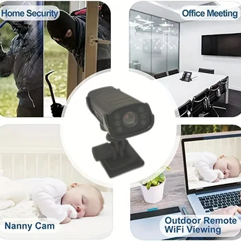 Безжична WiFi IP камера за домашна сигурност, HD мини камера за нощно виждане, камера за видеонаблюдение, следи бебето, отдалечен преглед Безжична WiFi IP камера за домашна сигурност, HD мини камера за нощно виждане, камера за видеонаблюдение, следи бебето, отдалечен преглед 4