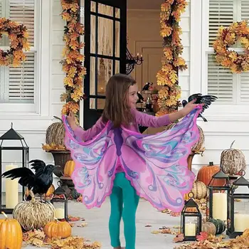Детски костюм с крила на пеперуда, детски костюм за Хелоуин, наметало с крила на пеперуда, за сценичното представяне, подарък за деца под формата на елф Детски костюм с крила на пеперуда, детски костюм за Хелоуин, наметало с крила на пеперуда, за сценичното представяне, подарък за деца под формата на елф 4