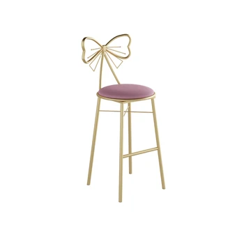 Европейският златен бар стол от метал и изкуствена кожа, модерни столчета за хранене, бели столове за всекидневна, мебели за дома Европейският златен бар стол от метал и изкуствена кожа, модерни столчета за хранене, бели столове за всекидневна, мебели за дома 4