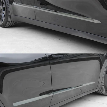За Tesla, модел Y 3 2017-2023 стоманена хромирана черна карбоновая странична врата, формоване на купето, поли, устойчиво на надраскване накладки, 4 бр. За Tesla, модел Y 3 2017-2023 стоманена хромирана черна карбоновая странична врата, формоване на купето, поли, устойчиво на надраскване накладки, 4 бр. 4