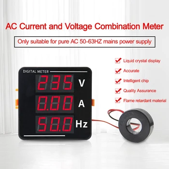 Измерване на напрежение ac, м честота на променлив ток 50-500 В, мултифункционален LCD дигитален дисплей, амперметър, волтметър Измерване на напрежение ac, м честота на променлив ток 50-500 В, мултифункционален LCD дигитален дисплей, амперметър, волтметър 4