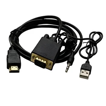 100 бр 1,8 м адаптер, VGA и HDMI кабел-конвертор на аудио и USB захранване съединител за VGA към HDMI конектора на аудио-видео конвертор за PC 100 бр 1,8 м адаптер, VGA и HDMI кабел-конвертор на аудио и USB захранване съединител за VGA към HDMI конектора на аудио-видео конвертор за PC 5