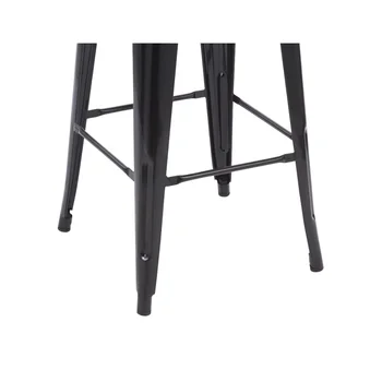 30-инчов метален стол бар, комплект от 4 части, черен на цвят, без табли, напълно събрани столове 30-инчов метален стол бар, комплект от 4 части, черен на цвят, без табли, напълно събрани столове 5