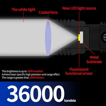 Мощен супер ярък фенерче дълги диапазон осветление Сигнален фенер за лов на открито Мощен супер ярък фенерче дълги диапазон осветление Сигнален фенер за лов на открито 5